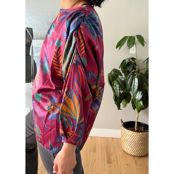 Vintage Pierre Cardin boutique red long sleeve blouse size Medium - Picture 3 of 8